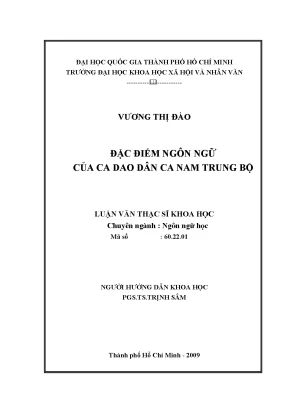 Đặc điểm ngôn ngữ trong ca dao trung bộ
