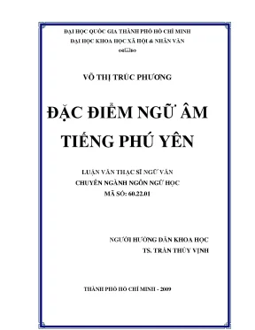 Đặc điểm ngữ âm tiếng phú yên
