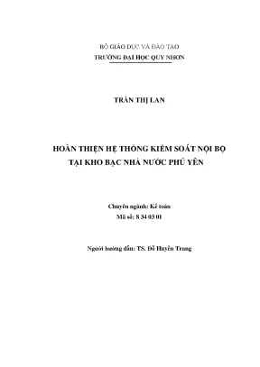 Hoàn thiện hệ thống kiểm soát nội bộ tại kho bạc nhà nước phú yên