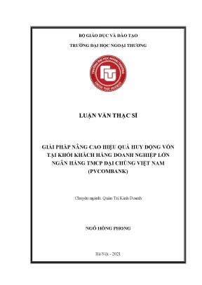 Giải pháp nâng cao hiệu quả huy động vốn tại khối khách hàng doanh nghiệp lớn ngân hàng tmcp đại chúng việt nam pvcombank
