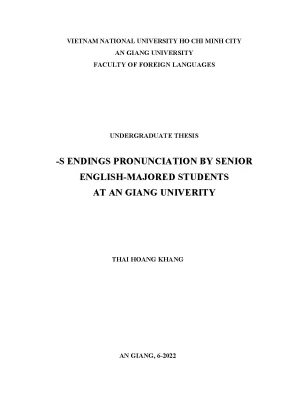 S endings pronunciation by senior english majored students at an giang univerity