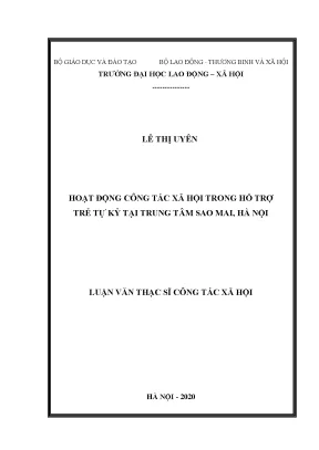 Hoạt động công tác xã hội trong hỗ trợ trẻ tự kỷ tại trung tâm sao mai hà nội