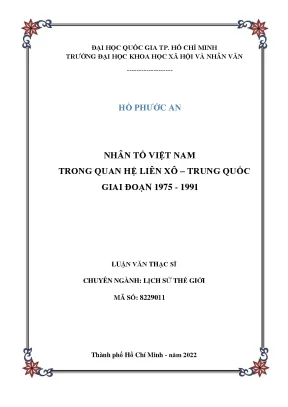 Nhân tố việt nam trong quan hệ liên xô trung quốc giai đoạn 1975 1991