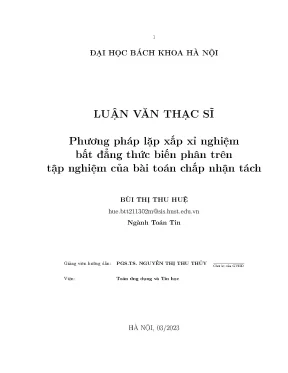 Phương pháp lặp xấp xỉ nghiệm bất đẳng thức biến phân trên tập nghiệm của bài toán chấp nhận tách