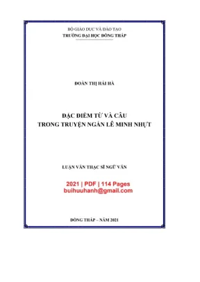 Đặc điểm từ và câu trong truyện ngắn lê minh nhựt
