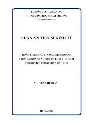 Hoàn thiện môi trường kinh doanh cho các doanh nghiệp du lịch việt nam trong tiến trình toàn cầu hóa
