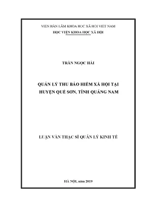 Luận văn ths quản lý thu bảo hiểm xã hội tại huyện quế sơn tỉnh quảng nam