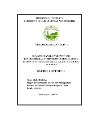Climate change awareness and environmental attitude of undergraduate students in the maritime academy of asia and the pacific