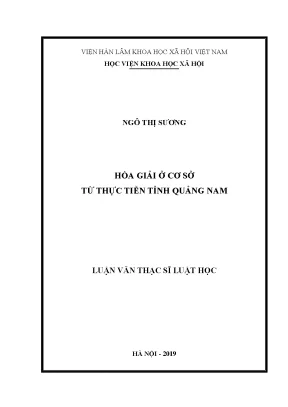 Hòa giải ở cơ sở từ thực tiễn tỉnh quảng nam