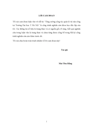 Tăng cường công tác quản lý tài sản công tại trường đại học y hà nội