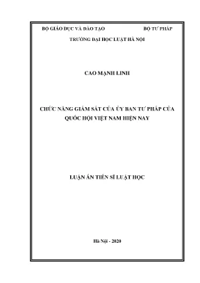Chức năng giám sát của ủy ban tư pháp của quốc hội việt nam hiện nay