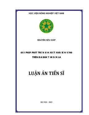 Giải pháp phát triển sản xuất xoài bền vững trên địa bàn tỉnh sơn la