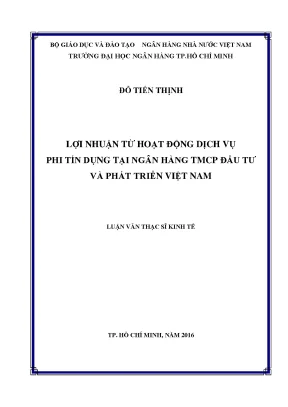 Tài liệu lợi nhuận từ hoạt động dịch vụ phi tín dụng tại ngân hàng