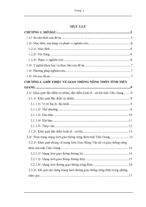Nghiên cứu một số kết cấu áo đường áp dụng cho đường giao thông nông thôn tỉnh tiền giang