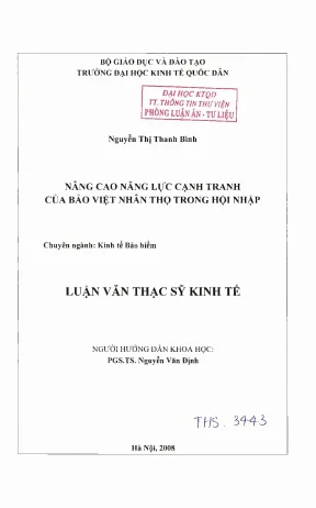 Nâng cao năng lực cạnh tranh của bảo việt nhân thọ trong hội nhập