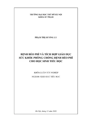 Ệnh béo phì và tích hợp giáo dục sức khỏe phòng chống bệnh béo phì cho học sinh tiểu học
