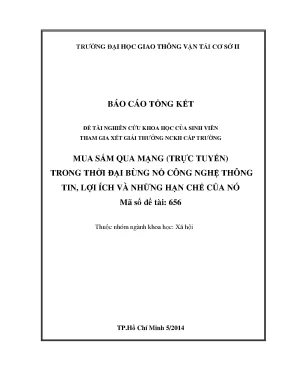 Mua sắm qua mạng trực tuyến trong thời đại bùng nổ công nghệ thông tin lợi ích và những hạn chế của nó đề tài nghiên cứu khoa học sinh viên
