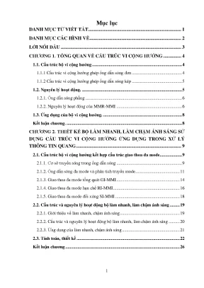 Nghiên cứu thiết kế bộ làm nhanh làm chậm ánh sáng sử dụng cấu trúc vi cộng hưởng ứng dụng trong xử lý thông tin quang cấp trường