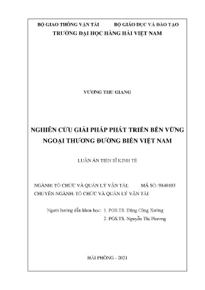 Nghiên cứu giải pháp phát triển bền vững ngoại thương đường biển việt nam