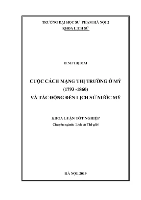 Cuộc cách mạng thị trường ở mỹ 1793 1860 và tác động đến lịch sử nước mỹ