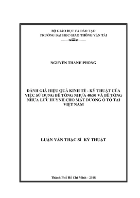 Đánh giá hiệu quả kinh tế kỹ thuật của việc sử dụng bê tông nhựa 40