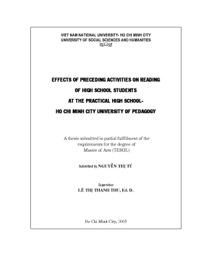 Effects of preceding activities on reading of high school students at the practical high school ho chi minh city university of pedagogy