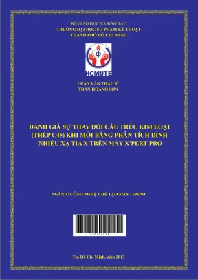 Đánh giá sự thay đổi cấu trúc kim loại thép c45 khi mỏi bằng phân tích đỉnh nhiễu xạ tia x trên máy xpert pro