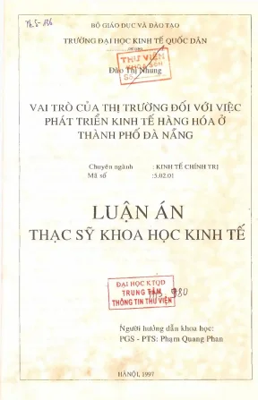 Vai trò của thị trường đối với việc phát triển kinh tế hàng hoá ở thành phố đà nẵng