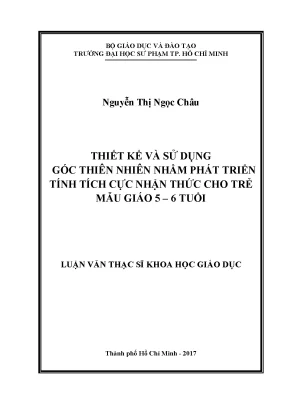 Thiết kế và sử dụng góc thiên nhiên nhằm phát triển ttcnt cho trẻ mẫu giáo 5 6 tuổi