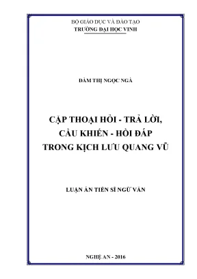 Cặp thoại hỏi trả lời cầu khiến hồi đáp trong kịch lưu quang vũ