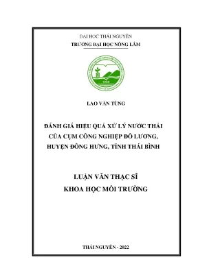 Đánh giá hiệu quả xử lý nước thải cụm công nghiệp đô lương huyện đông hưng tỉnh thái bình