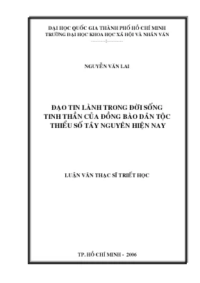 Đạo tin lành trong đời sống tinh thần của đồng bào dân tộc thiểu số tây nguyên hiện nay