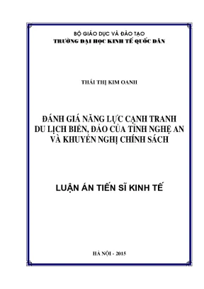 Đánh giá năng lực cạnh tranh du lịch biển đảo của tỉnh nghệ an và khuyến nghị chính sách