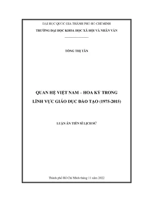 Quan hệ việt nam hoa kỳ trong lĩnh vực giáo dục đào tạo 1975 2015