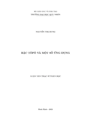 Luận văn thạc sỹ bậc tôpô và một số ứng dụng