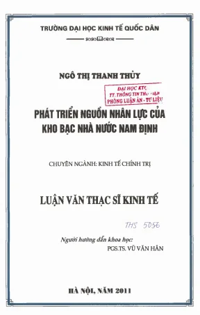 Phát triển nguồn nhân lực của kho bạc nhà nước nam định