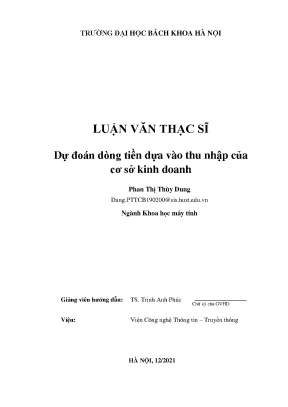Dự đoán dòng tiền dựa vào thu nhập của cơ sở kinh doanh