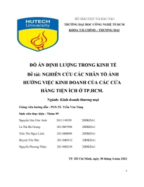 Nghiên cứu các nhân tố ảnh hưởng việc kinh doanh của các cửa hàng tiện ích ở tp hcm