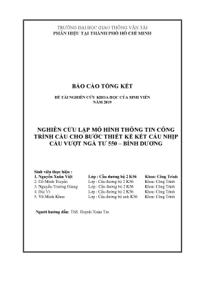 Nghiên cứu lập mô hình thông tin công trình cầu cho bước thiết kế kết cấu nhịp cầu vượt ngã tư 550 bình dương đề tài nghiên cứu khoa học sinh viên