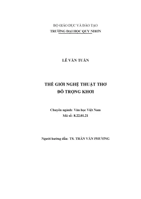 Luận văn thạc sỹ thế giới nghệ thuật thơ đỗ trọng khơi