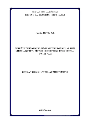 Nghiên cứu ứng dụng mô hình tính toán phát triển thải khí nhà kính từ một số hệ thống xử lý nước thải ở việt nam