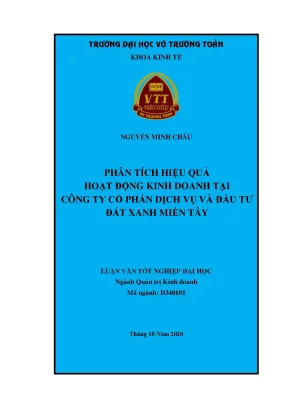 Phân tích hiệu quả hoạt động kinh doanh của công ty cổ phần dịch vụ và đầu tư đất xanh miền tây