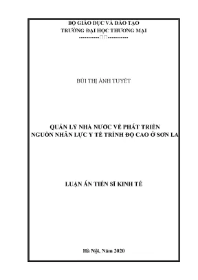Quản lý nhà nước về phát triển nguồn nhân lực y tế trình độ cao tại sơn la