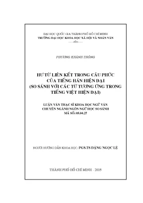 Hư từ liên kết trong câu phức của tiếng hán hiện đại so sánh với các từ tương ứng trong tiếng việt hiện đại