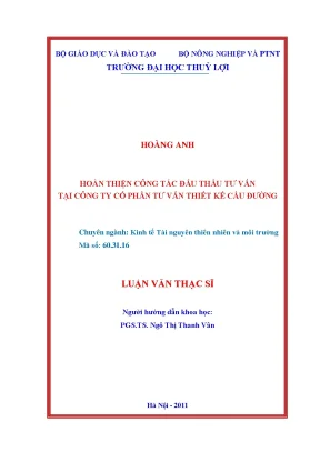 Hoàn thiện công tác đấu thầu tư vấn tại công ty cổ phần tư vấn thiết kế cầu đường