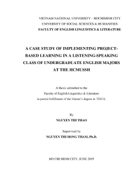 A case study of implementing project based learning in a listening speaking class of undergraduate english majors at the hcmussh m a
