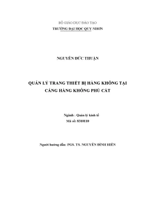 Quản lý trang thiết bị hàng không tại cảng hàng không phù cát