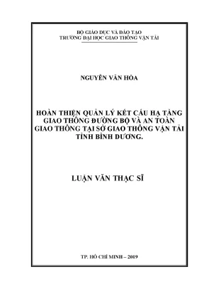 Hoàn thiện quản lý kết cấu hạ tầng giao thông đường bộ và an toàn giao thông tại sở giao thông vận tải tỉnh bình dương