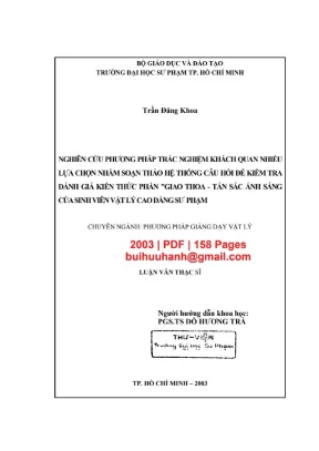 Nghiên cứu phương pháp trắc nghiệm khách quan nhiều lựa chọn nhằm soạn thảo hệ thống câu hỏi để kiểm tra đánh giá kiến thức phần