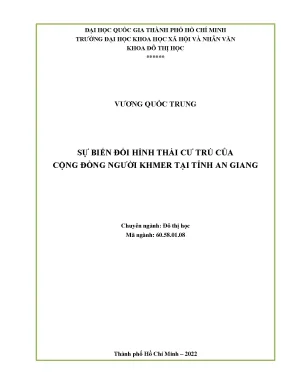 Sự biến đổi hình thái cư trú của cộng đồng người khmer tại tỉnh an giang
